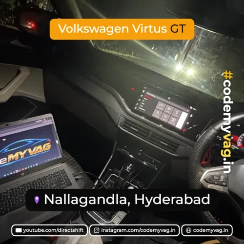 Volkswagen Virtus GT coded in Nallagandla, Hyderabad