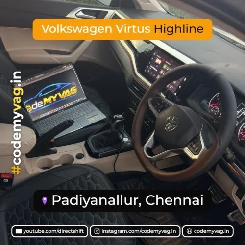 Volkswagen Virtus Highline coded in Padiyanallur, Chennai