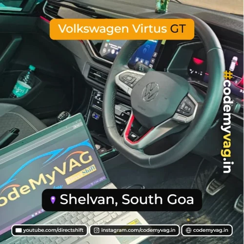 Volkswagen Virtus GT coded in Shelvan, South Goa