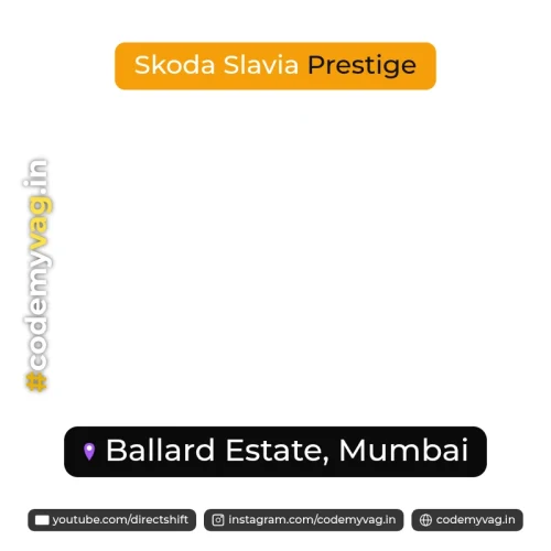 Skoda Slavia Prestige coded in Ballard Estate, Mumbai