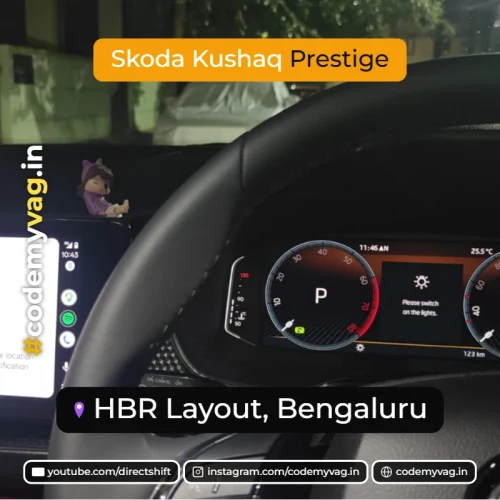 Skoda Kushaq Prestige coded in HBR Layout, Bengaluru (Bangalore)