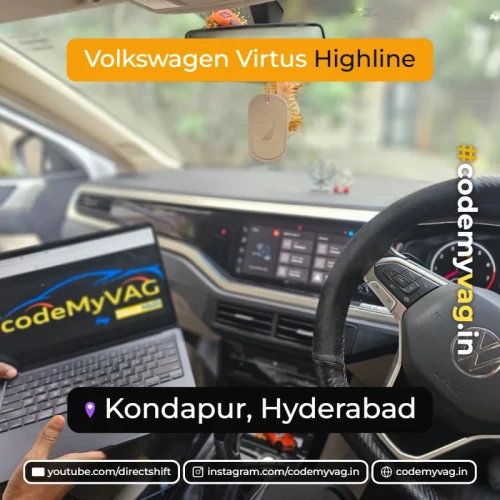 Volkswagen Virtus Highline coded in Kondapur, Hyderabad