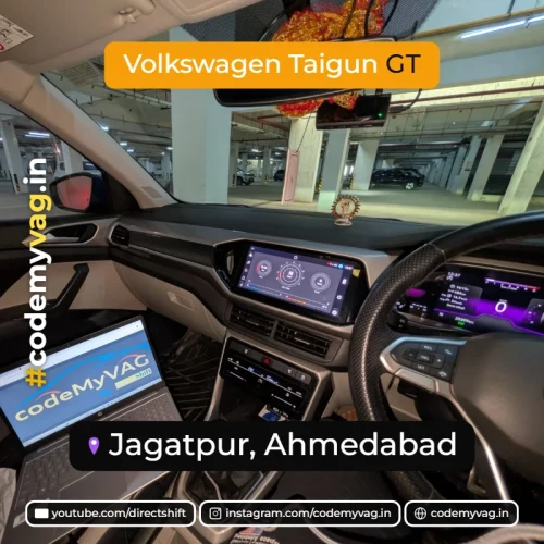 Volkswagen Taigun GT coded in Jagatpur, Ahmedabad